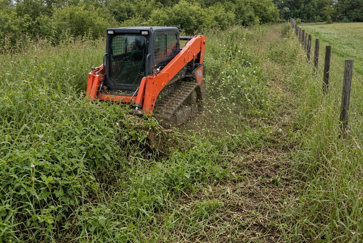 Skid steer mowing